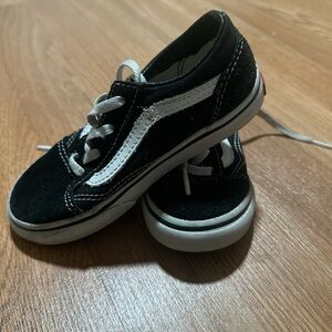 Vans Kids Classic Black and White Sneakers